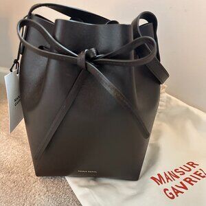 Mansur Gavriel Mini Bucket Bag HMB004SA Mocha NWT